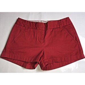 J. Crew Chino Shorts Womens Size 00 Red Cotton 3"